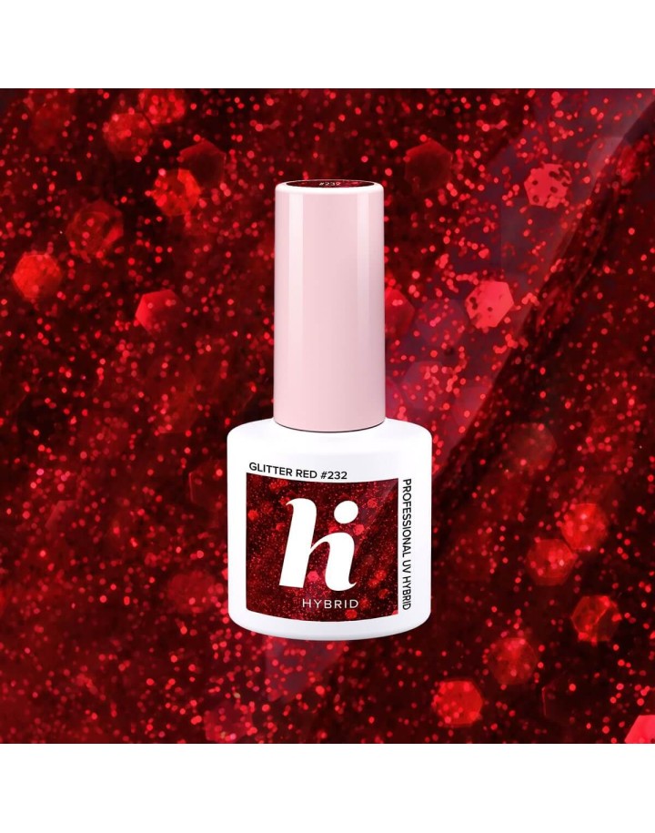 232 LAKIER HYBRYDOWY HI HYBRID 5 ML GLITTER RED