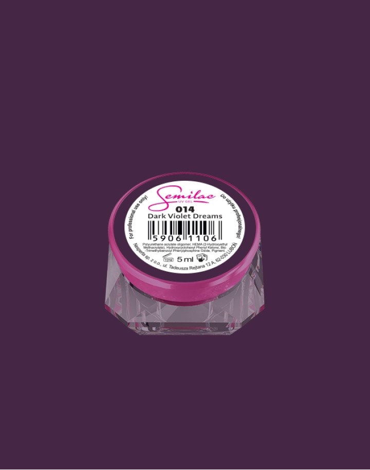014 Kolorowy lakier żelowy UV Gel Color Semilac Dark Violet Dreams 5ml