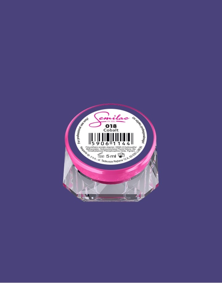 018 Kolorowy lakier żelowy UV Gel Color Semilac Cobalt 5ml