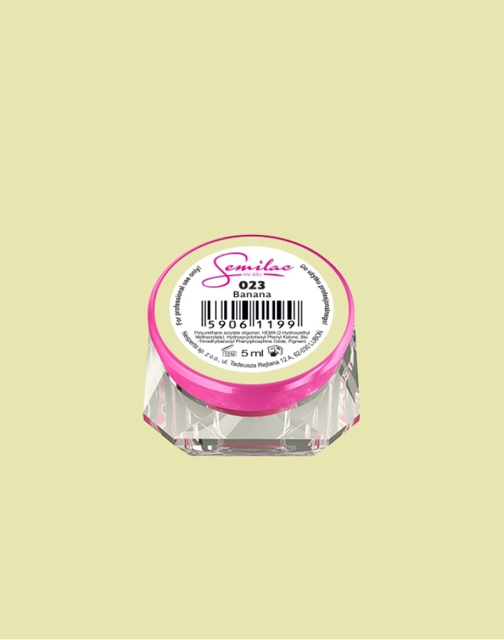 023 Kolorowy lakier żelowy UV Gel Color Semilac Banana 5ml
