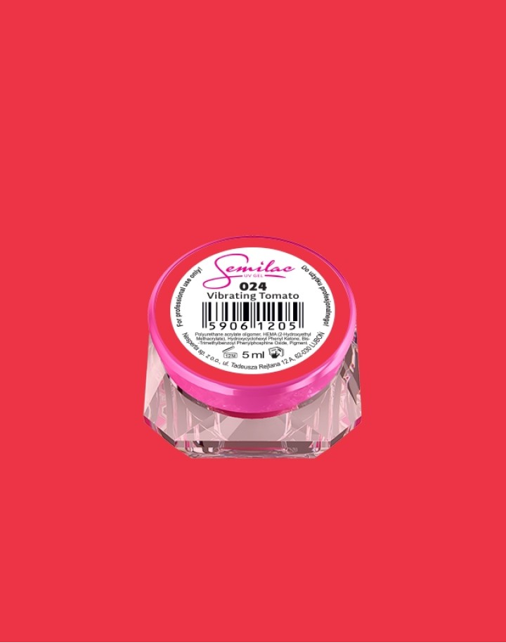 024 Kolorowy lakier żelowy UV Gel Color Semilac Vibrating Tomato 5ml