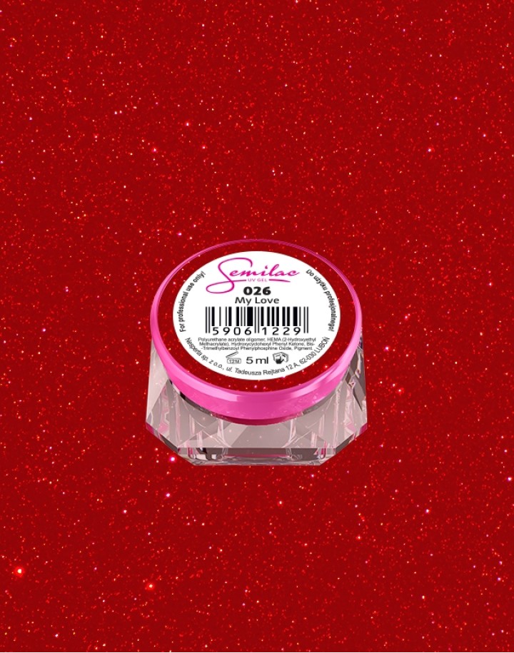 026 Kolorowy lakier żelowy UV Gel Color Semilac My Love 5ml
