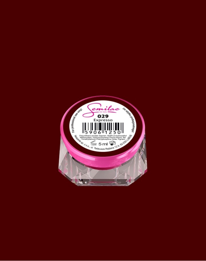 029 Kolorowy lakier żelowy UV Gel Color Semilac Espresso 5ml