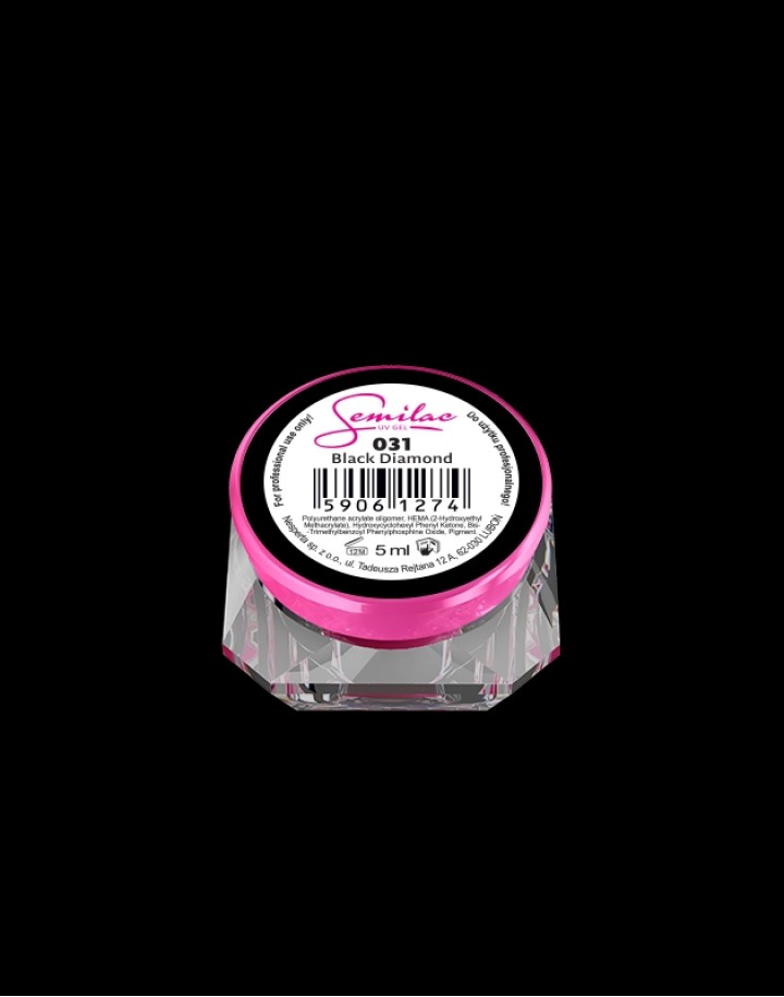 031 Kolorowy lakier żelowy UV Gel Color Semilac Black Diamond 5ml