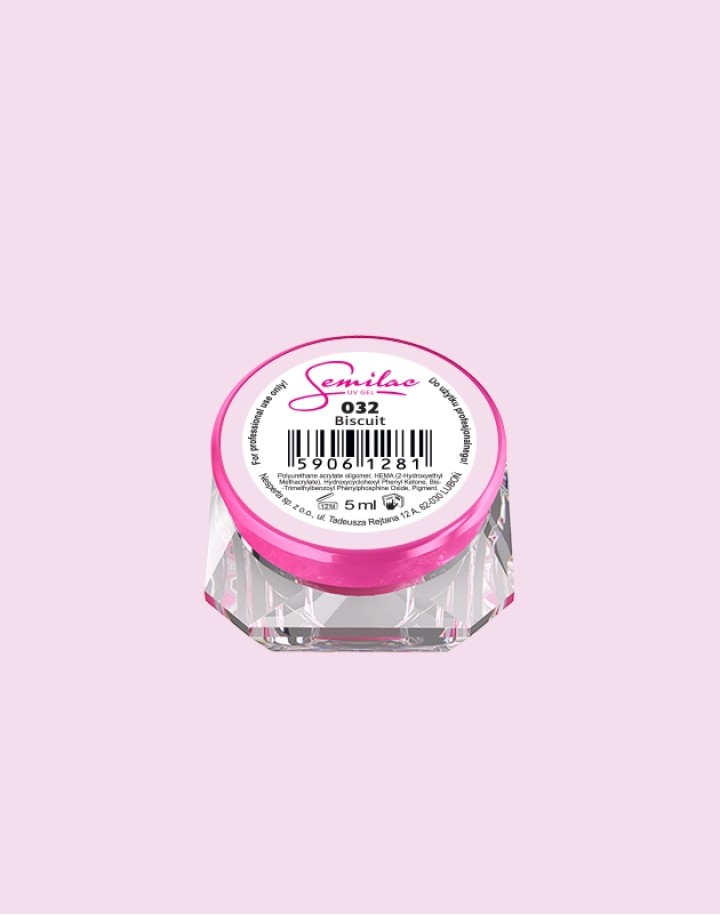 032 Kolorowy lakier żelowy UV Gel Color Semilac Biscuit 5m