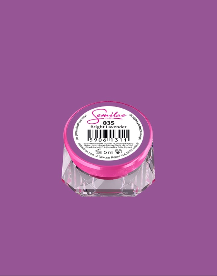 035 Kolorowy lakier żelowy UV Gel Color Semilac Bright Lavender 5ml