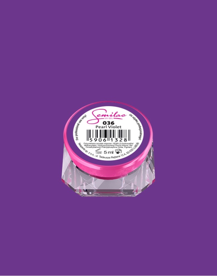 036 Kolorowy lakier żelowy UV Gel Color Semilac Pearl Violet 5ml