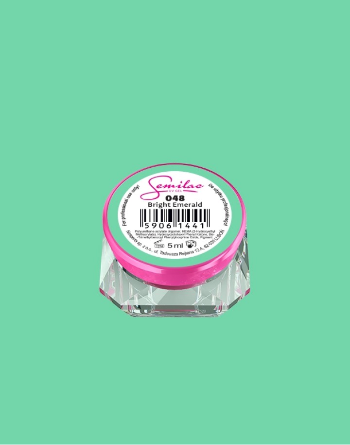 048 Kolorowy lakier żelowy UV Gel Color Semilac Bright Emerald 5ml