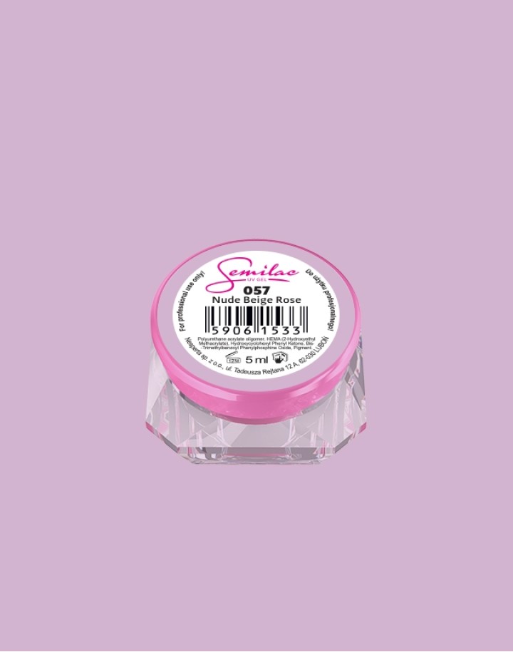 057 Kolorowy lakier żelowy UV Gel Color Semilac Nude Beige Rose 5ml