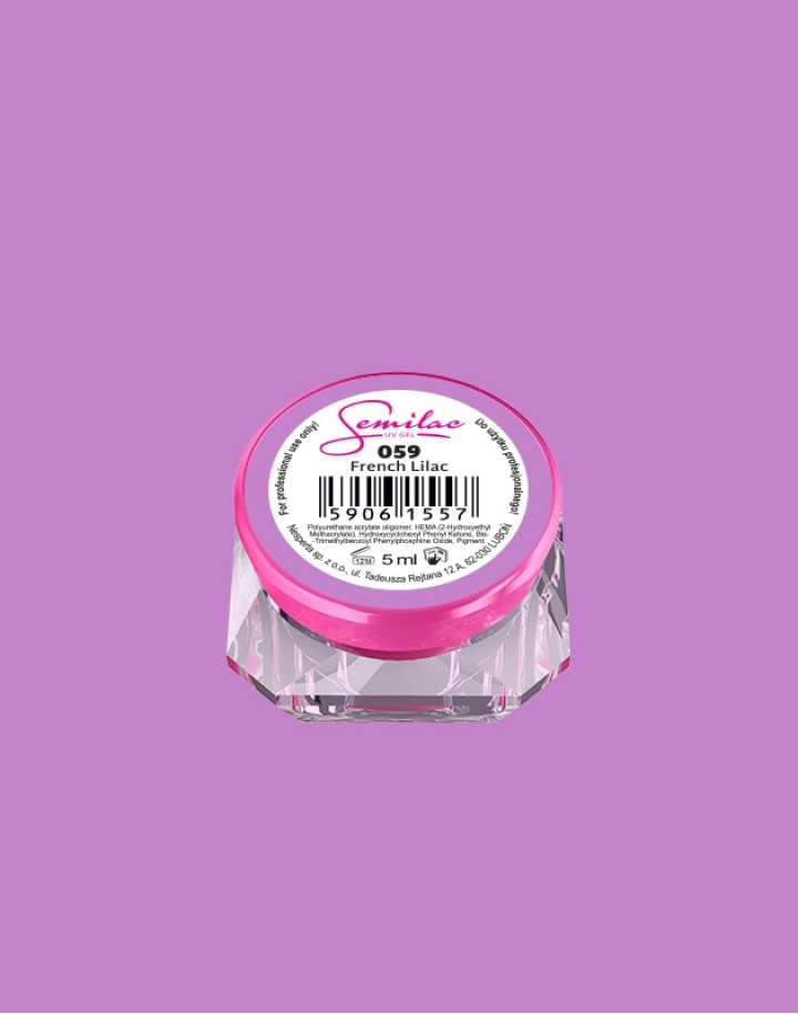 059 Kolorowy lakier żelowy UV Gel Color Semilac French Lilac 5ml