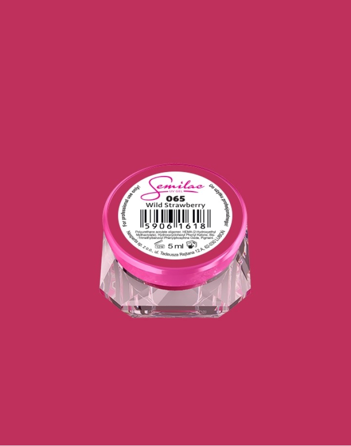 065 Kolorowy lakier żelowy UV Gel Color Semilac Wild Strawberry 5ml