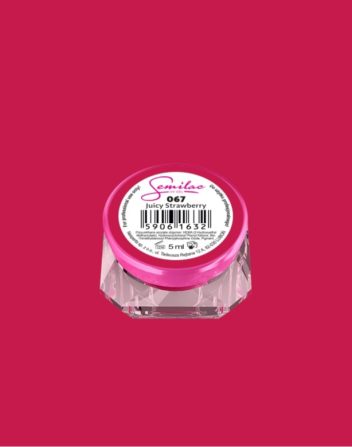 067 Kolorowy lakier żelowy UV Gel Color Semilac Juicy Strawberry 5ml