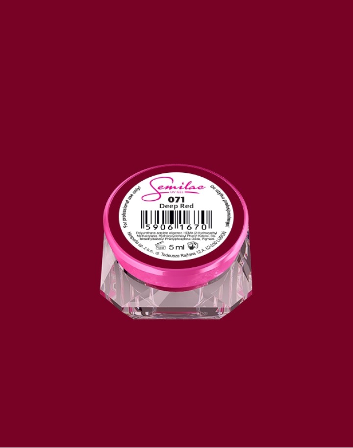071 Kolorowy lakier żelowy UV Gel Color Semilac Deep Red 5ml