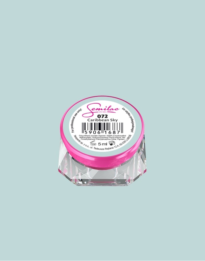 072 Kolorowy lakier żelowy UV Gel Color Semilac Caribbean Sky 5ml