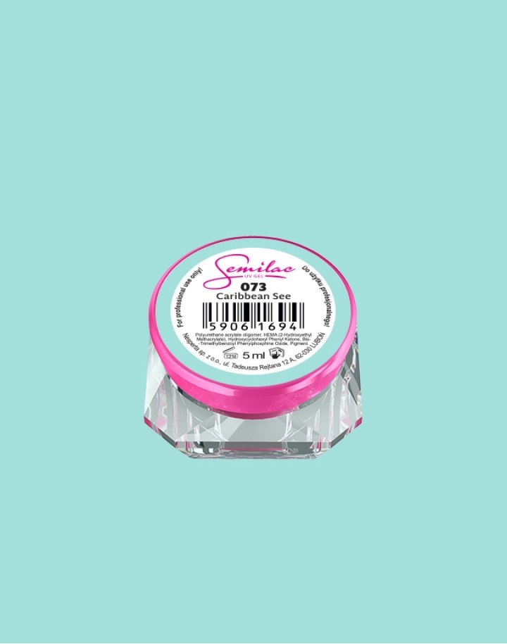073 Kolorowy lakier żelowy UV Gel Color Semilac Caribbean Sea 5ml
