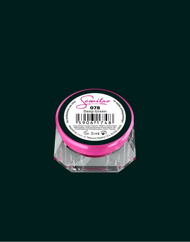 078 Kolorowy lakier żelowy UV Gel Color Semilac Deep Green 5ml