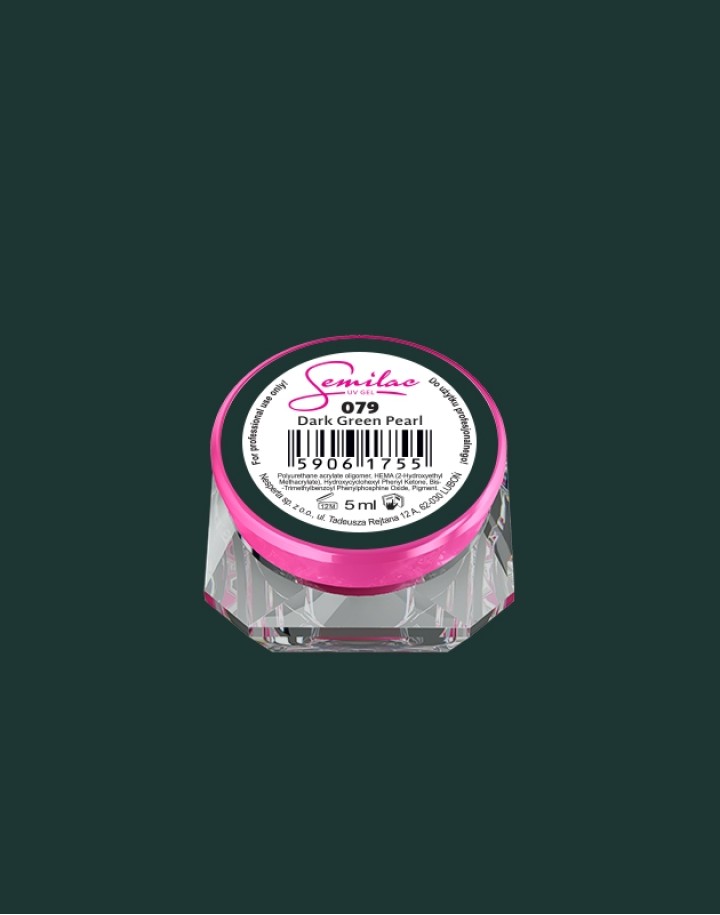 079 Kolorowy lakier żelowy UV Gel Color Semilac Dark Green Pearl 5ml