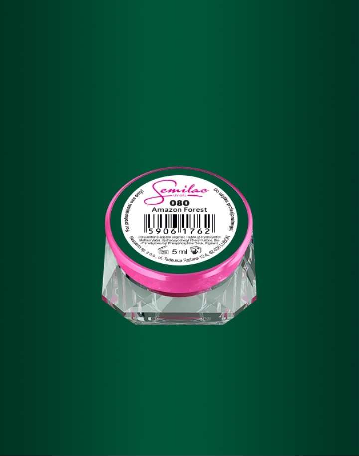 080 Kolorowy lakier żelowy UV Gel Color Semilac Amazon Forest 5ml