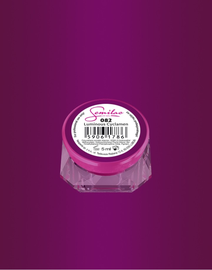 082 Kolorowy lakier żelowy UV Gel Color Semilac Luminous Cyclamen 5ml
