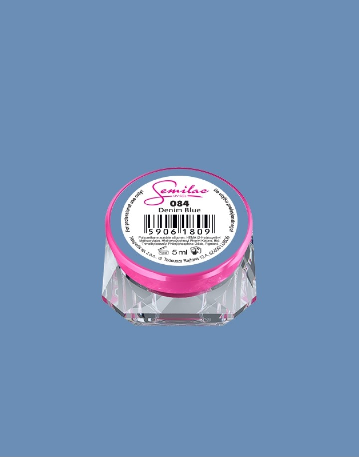 084 Kolorowy lakier żelowy UV Gel Color Semilac Denim Blue 5ml