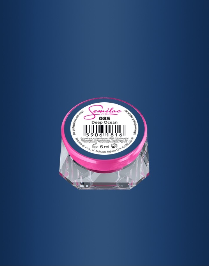085 Kolorowy lakier żelowy UV Gel Color Semilac Deep Ocean 5ml