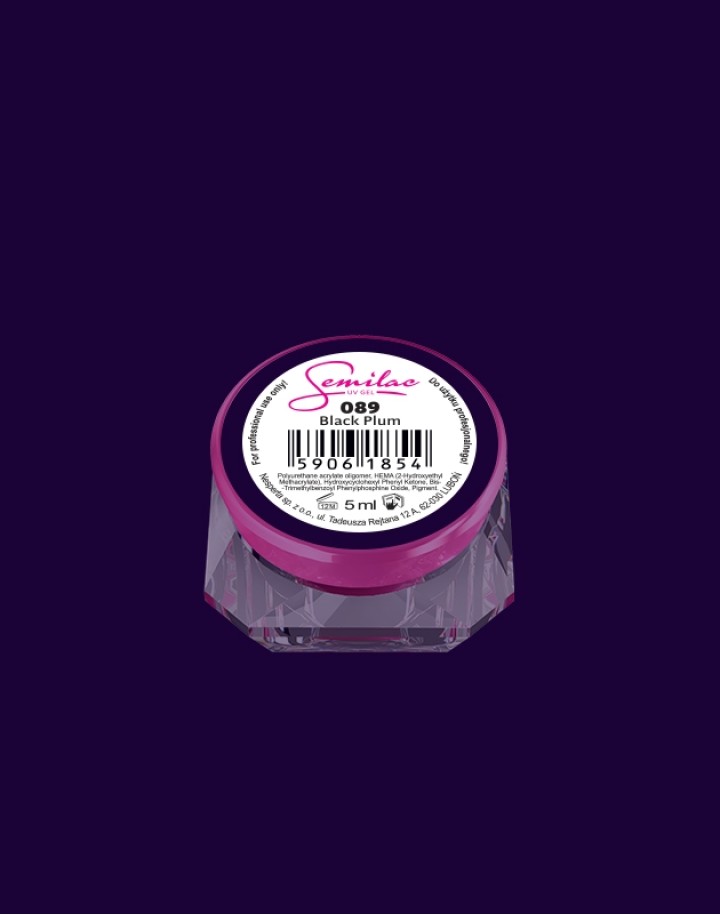 089 Kolorowy lakier żelowy UV Gel Color Semilac Black Plum 5ml