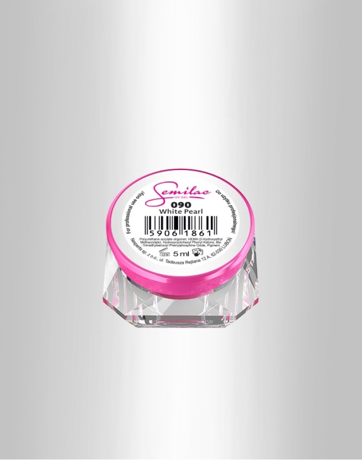 090 Kolorowy lakier żelowy UV Gel Color Semilac White Pearl 5ml