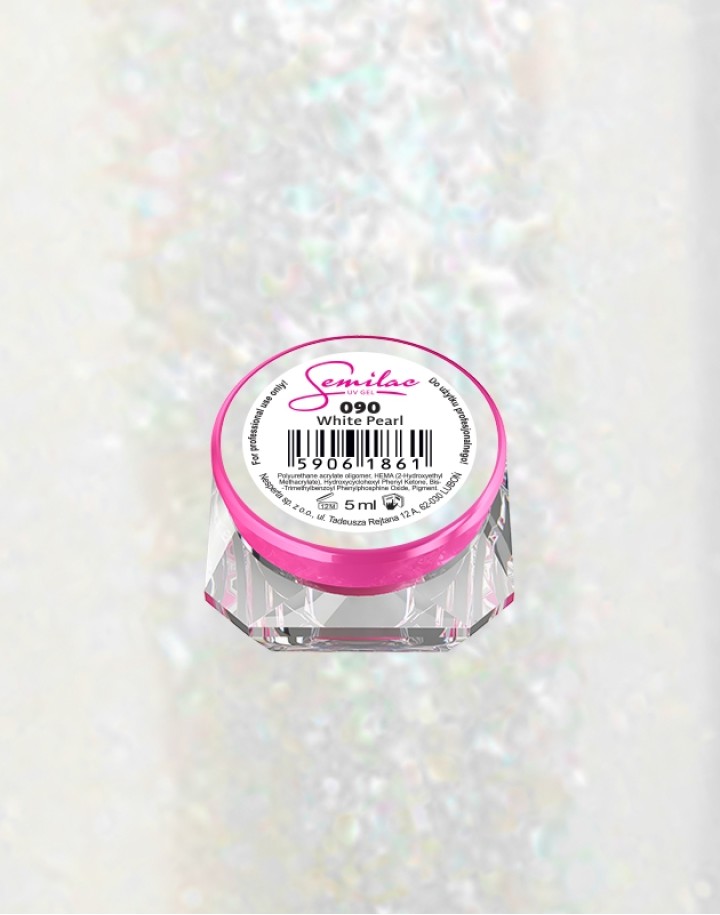 092 Kolorowy lakier żelowy UV Gel Color Semilac Shimmering White 5ml