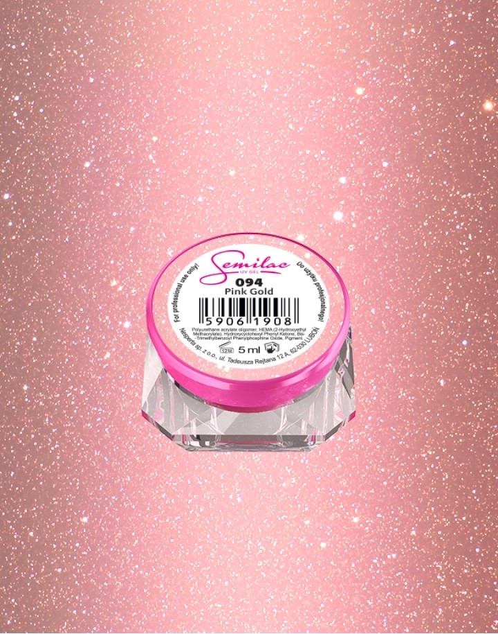 094 Kolorowy lakier żelowy UV Gel Color Semilac Pink Gold 5ml