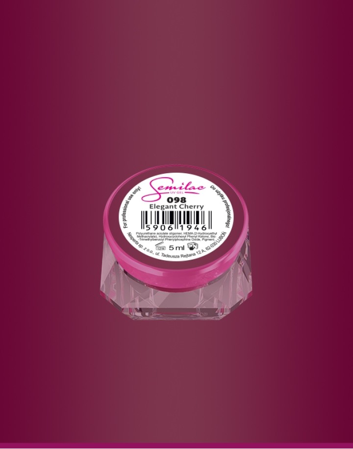 098 Kolorowy lakier żelowy UV Gel Color Semilac Elegant Cherry 5ml