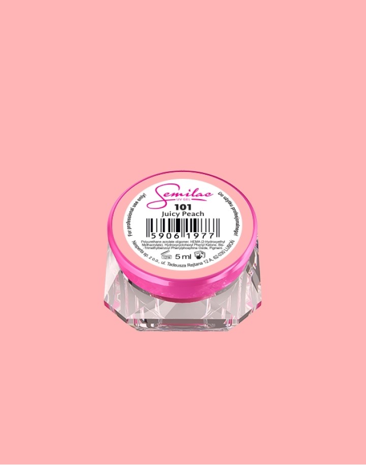 101 Kolorowy lakier żelowy UV Gel Color Semilac Juicy Peach 5ml