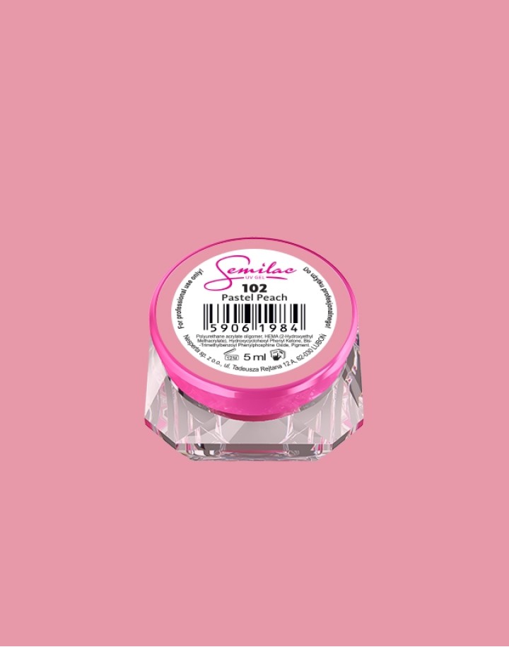 102 Kolorowy lakier żelowy UV Gel Color Semilac Pastel Peach 5ml