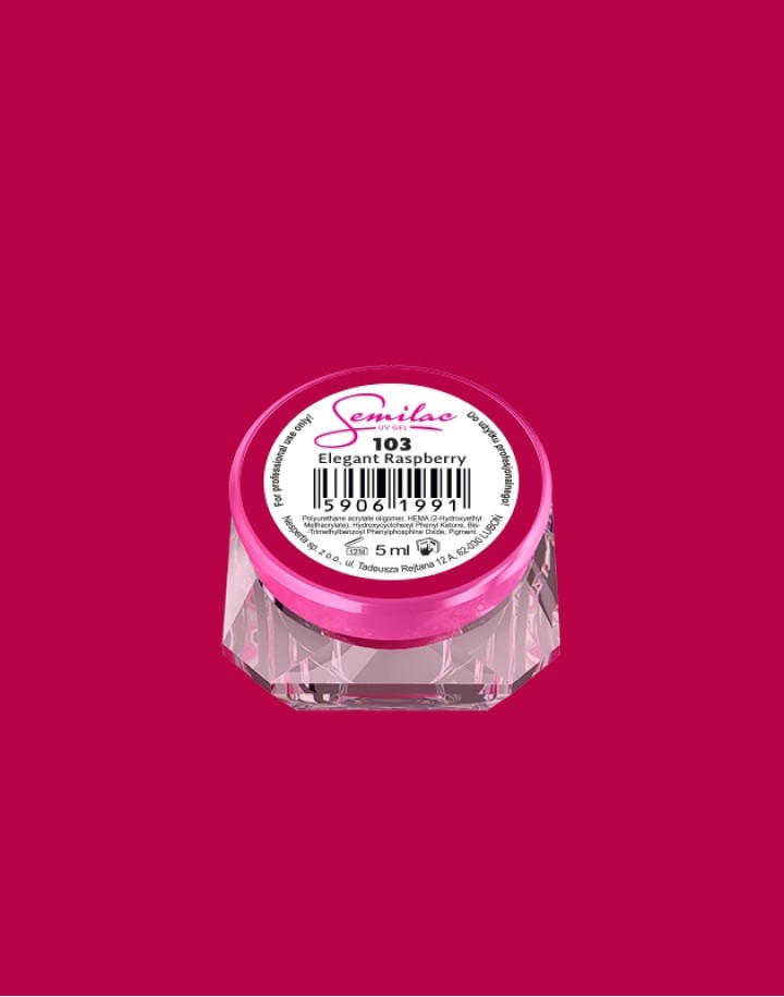 103 Kolorowy lakier żelowy UV Gel Color Semilac Elegant Raspberry 5ml