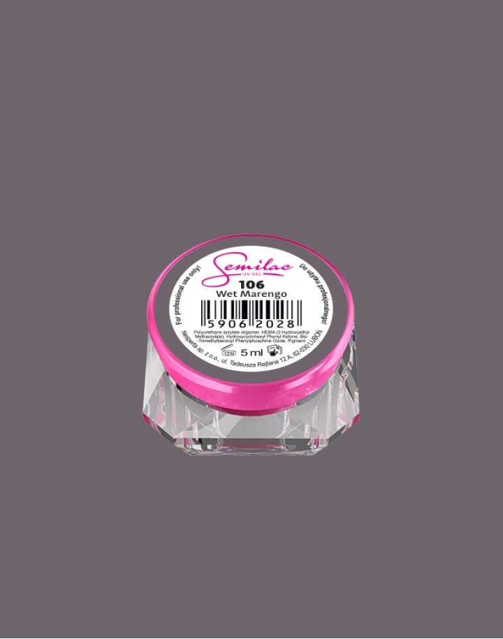 106 Kolorowy lakier żelowy UV Gel Color Semilac Wet Marengo 5ml