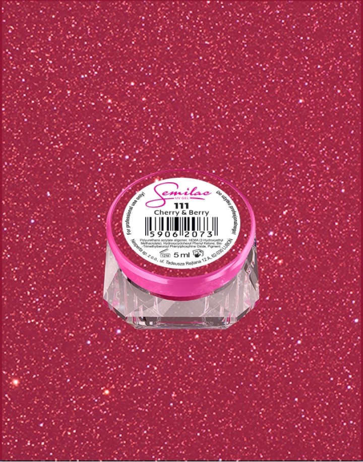111 Kolorowy lakier żelowy UV Gel Color Semilac Cherry & Berry 5ml
