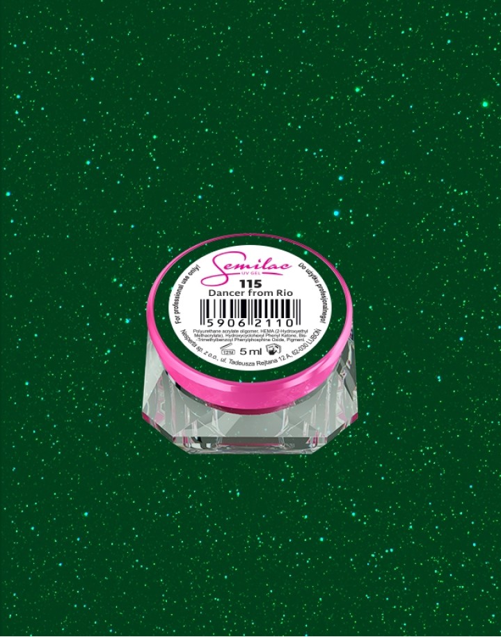115 Kolorowy lakier żelowy UV Gel Color Semilac Dancer From Rio 5ml