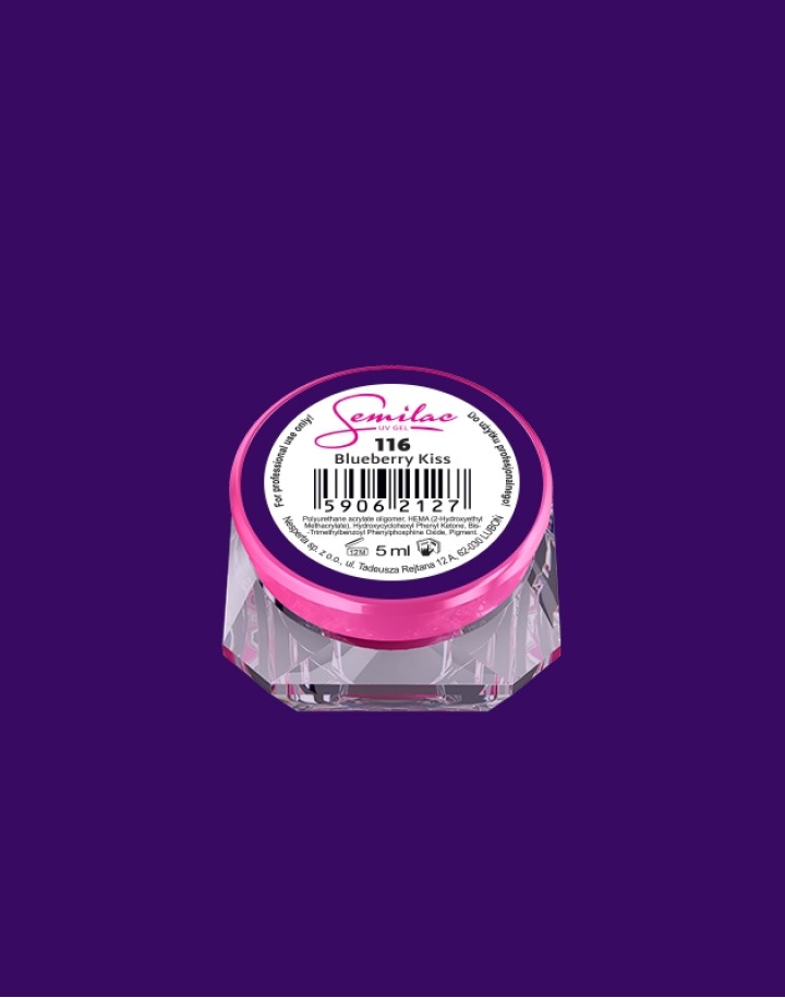 116 Kolorowy lakier żelowy UV Gel Color Semilac Blueberry Kiss 5ml
