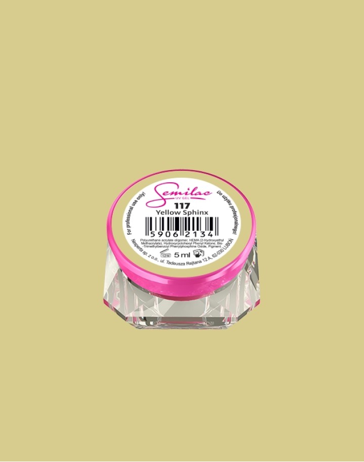 117 Kolorowy lakier żelowy UV Gel Color Semilac Yellow Sphinx 5ml