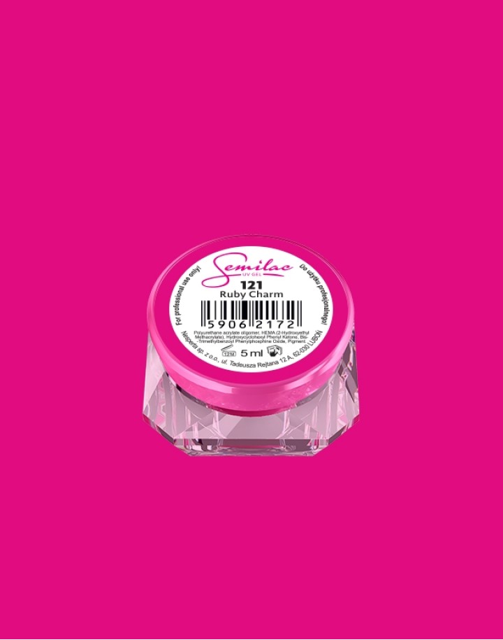 121 Kolorowy lakier żelowy UV Gel Color Semilac Ruby Charm 5ml