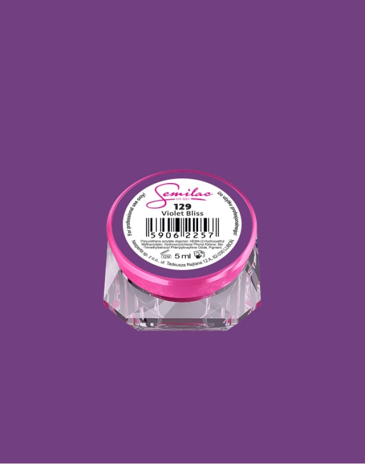 129 Kolorowy lakier żelowy UV Gel Color Semilac Violet Bliss 5ml
