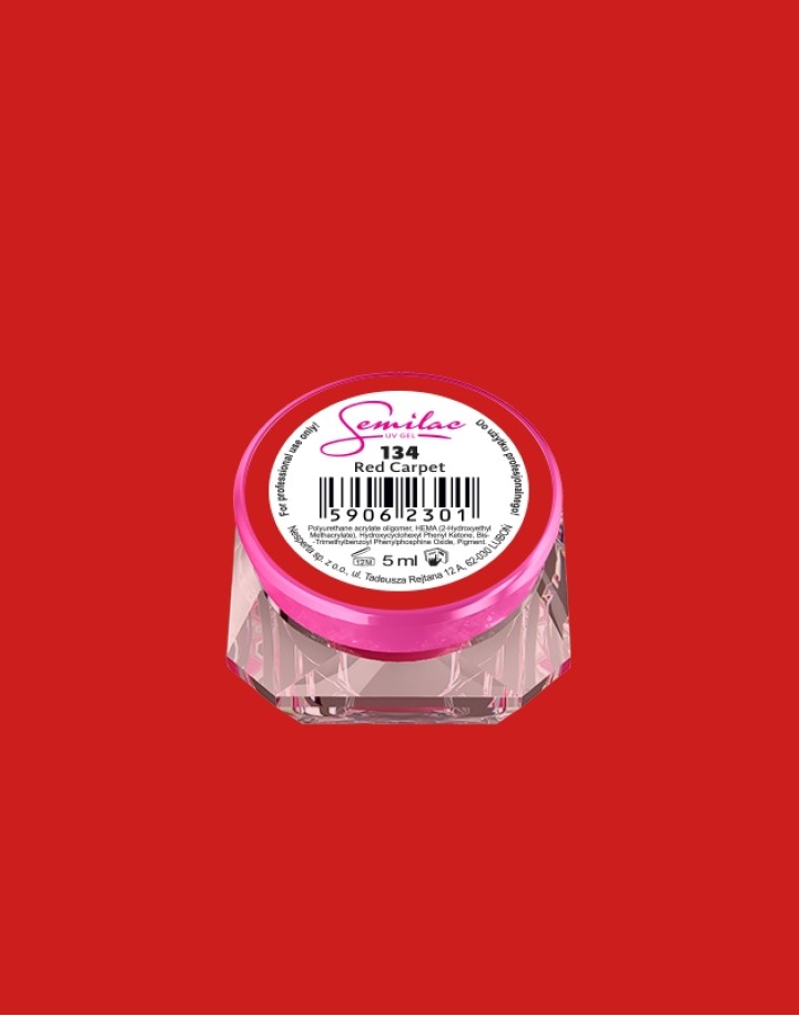 134 Kolorowy lakier żelowy UV Gel Color Semilac Red Carpet 5ml