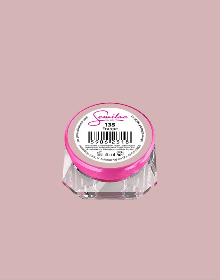 135 Kolorowy lakier żelowy UV Gel Color Semilac Frappe 5ml
