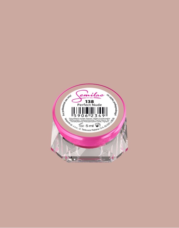 138 Kolorowy lakier żelowy UV Gel Color Semilac Perfect Nude 5ml