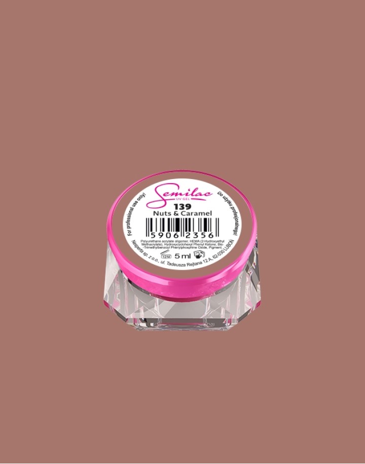 139 Kolorowy lakier żelowy UV Gel Color Semilac Nuts & Caramel 5ml