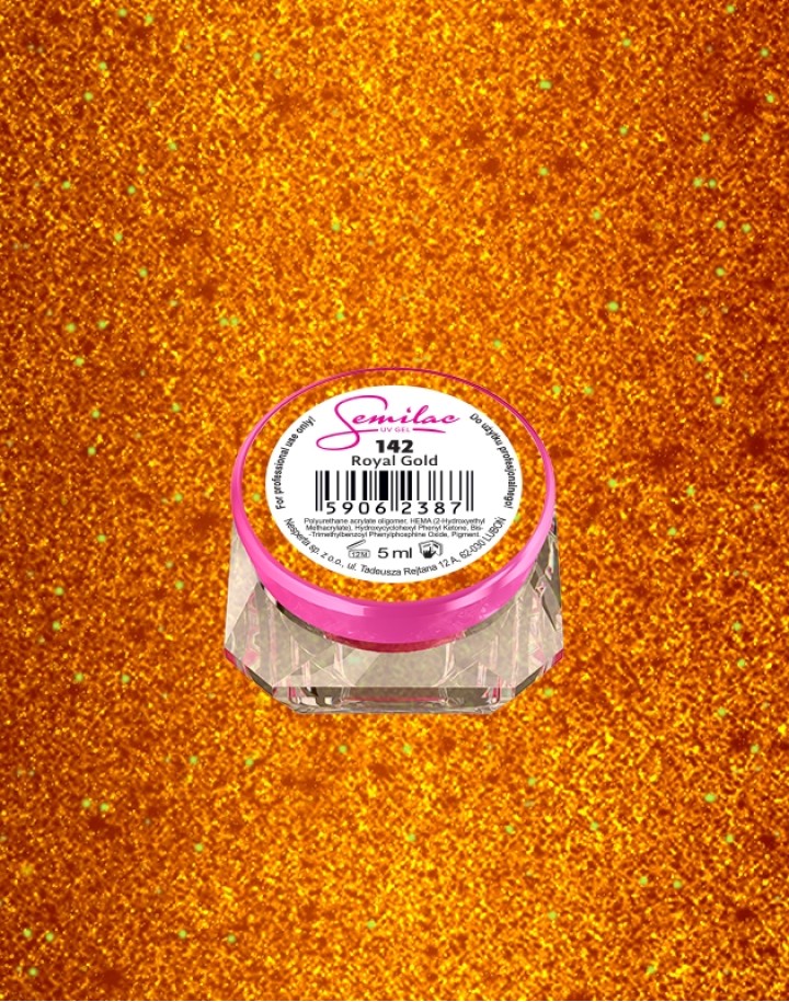 142 Kolorowy lakier żelowy UV Gel Color Semilac Royal Gold 5ml