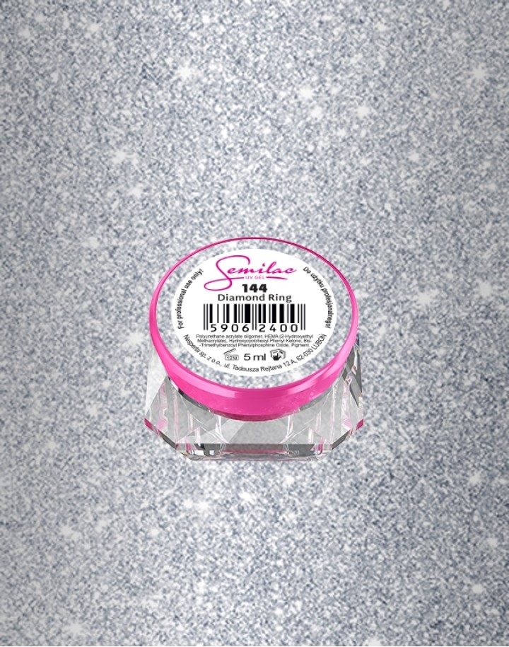144 Kolorowy lakier żelowy UV Gel Color Semilac Diamond Ring 5ml