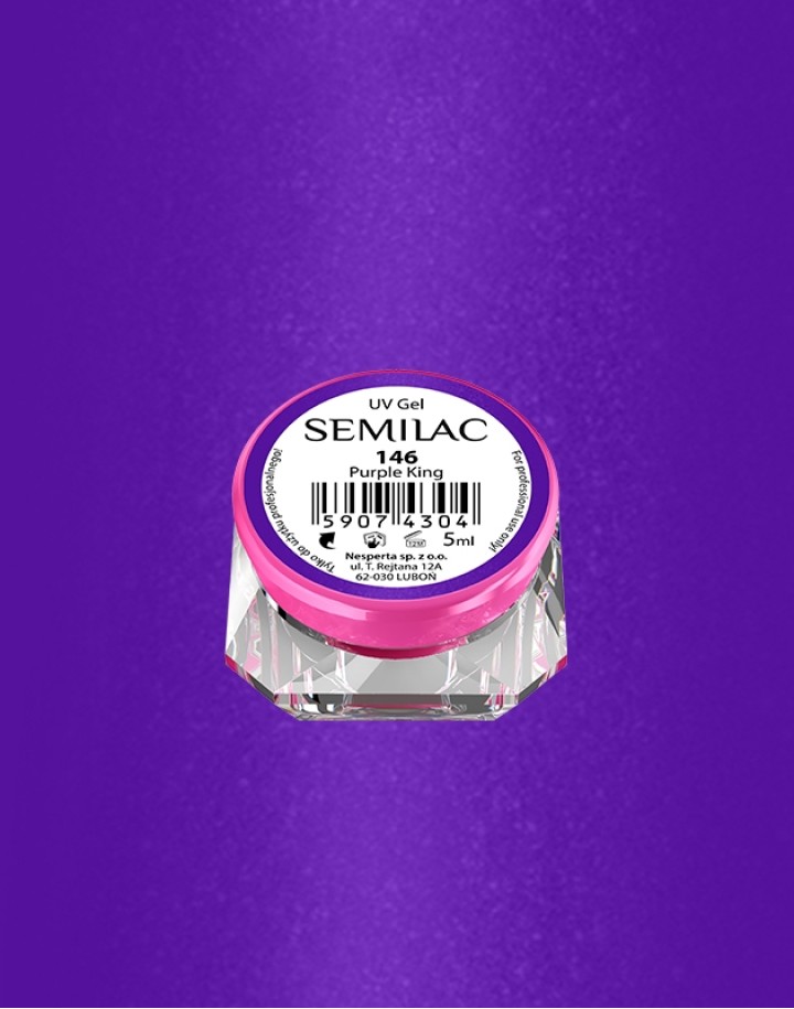 146 Kolorowy lakier żelowy UV Gel Color Semilac Purple King 5ml