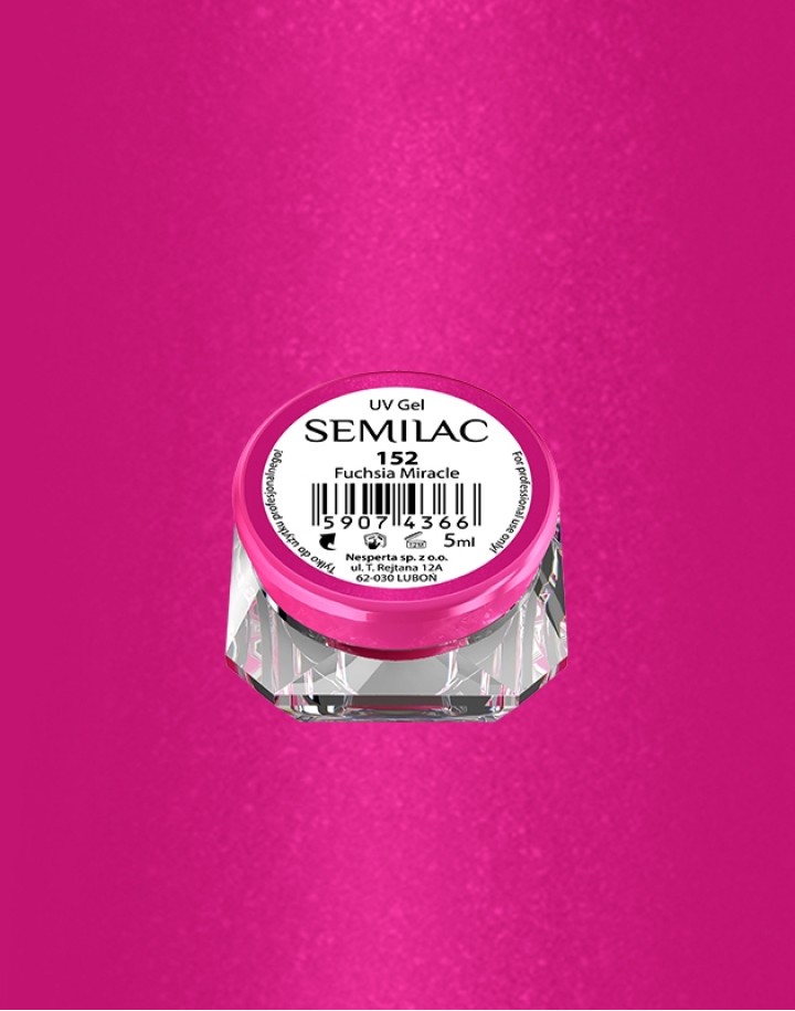 152 Kolorowy lakier żelowy UV Gel Color Semilac Fuchsia Miracle 5ml