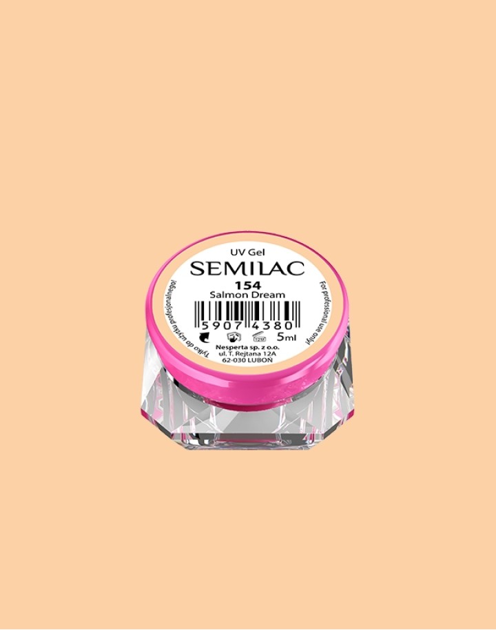 154 Kolorowy lakier żelowy UV Gel Color Semilac Salmon Dream 5ml