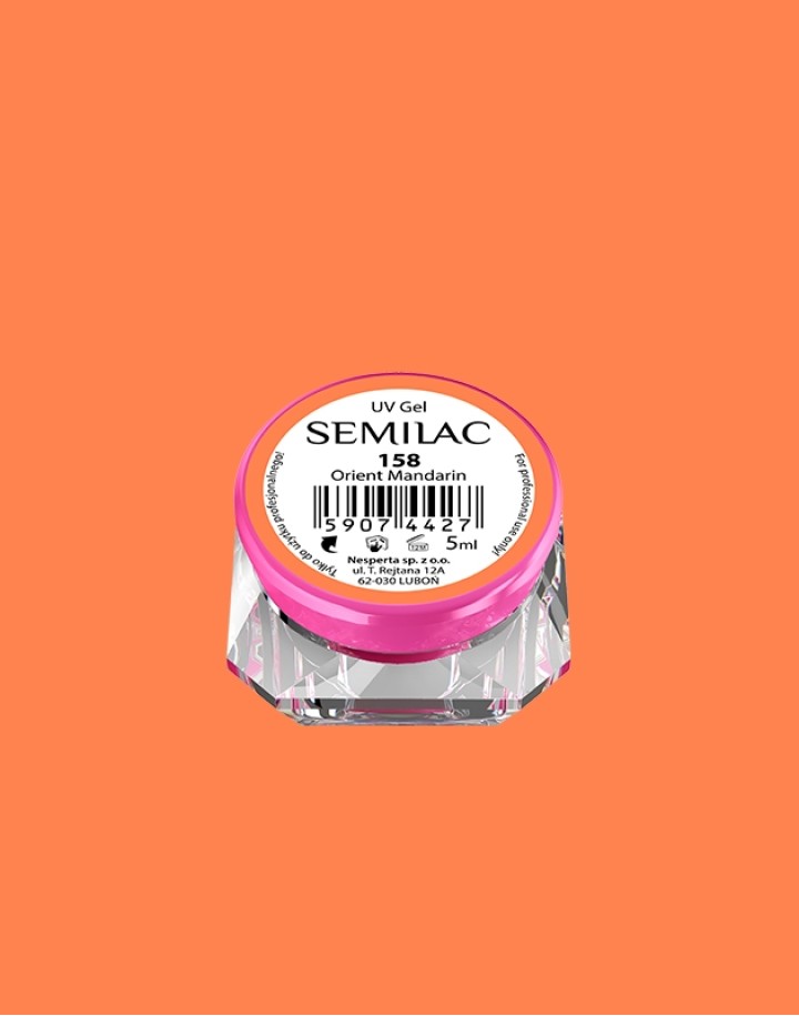 158 Kolorowy lakier żelowy UV Gel Color Semilac Orient Mandarin 5ml